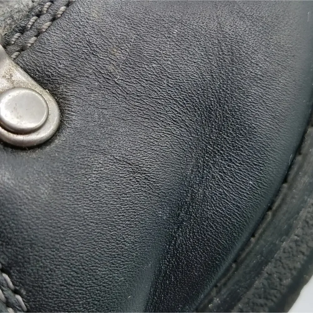 Clarks Faralyn Alpha Black Leather & Suede 10 Eye Lace Up Hiking Boots Size 7